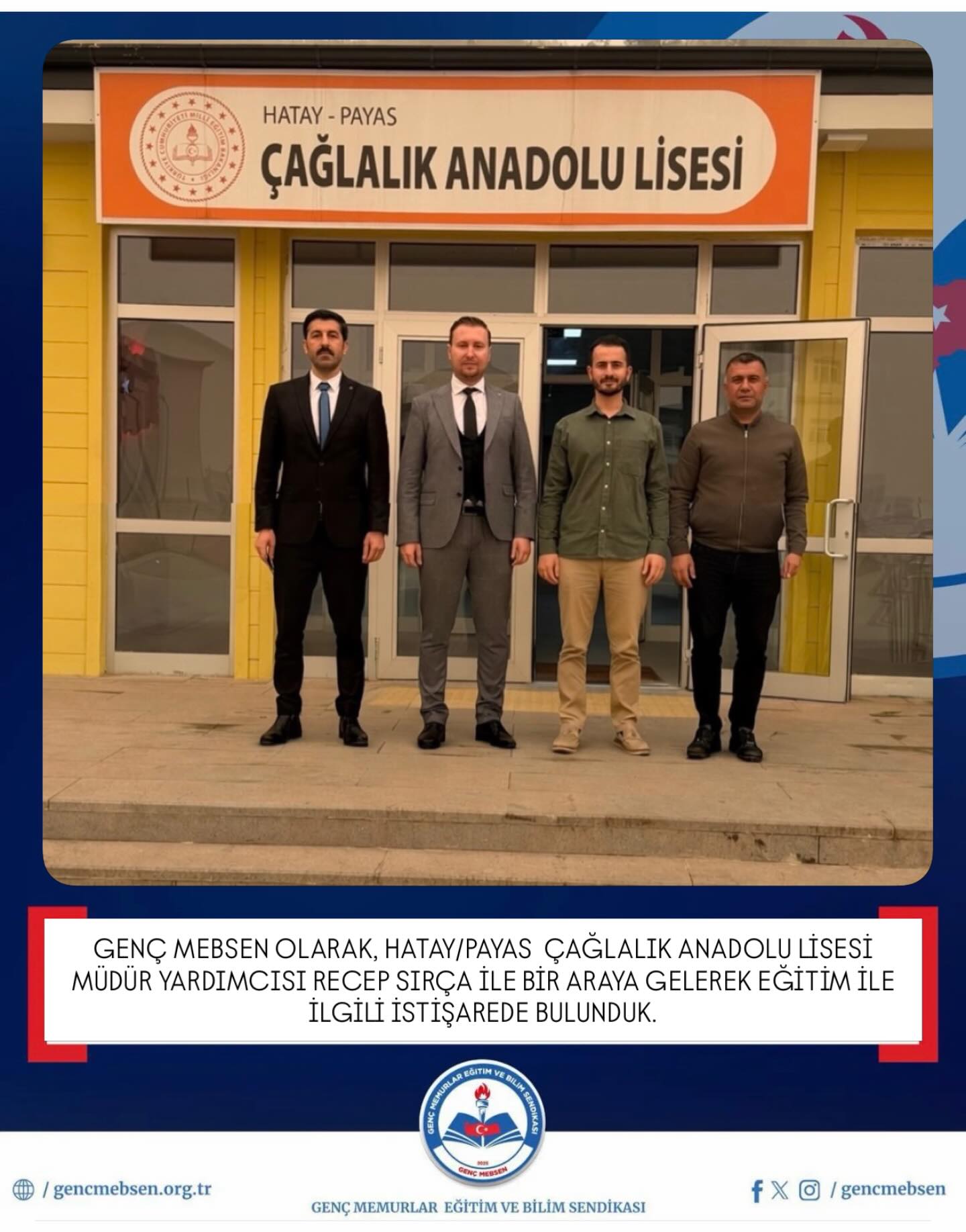 Hatay - Payas Çağlalık Anadolu Lisesi Müdür Yardımcısı Recep Sırça ile Bir Araya Geldik