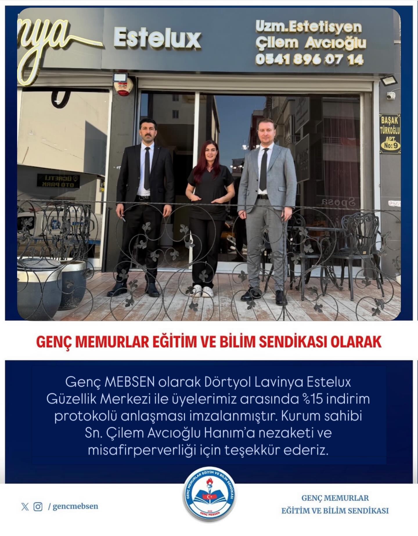 Dörtyol Lavinya Estelux Güzellik Merkezi ile İndirim Protokolü Anlaşması İmzaladık