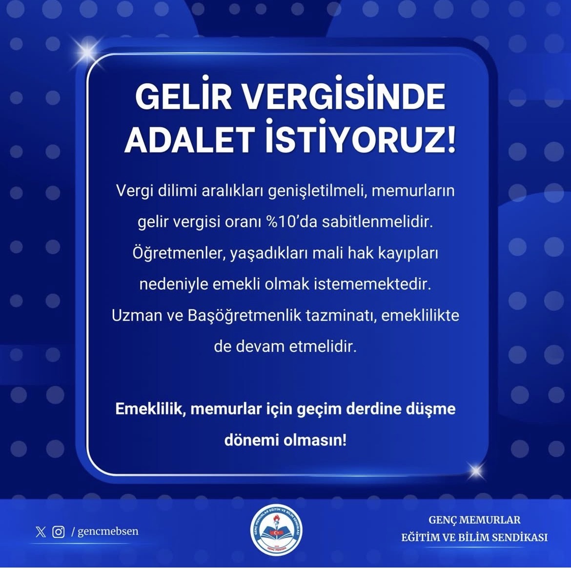 GELİR VERGİSİNDE ADALET İSTİYORUZ!